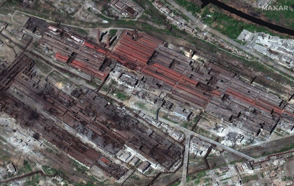 Zdjęcie satelitarne Azowstalu / autor: PAP/EPA/MAXAR TECHNOLOGIES HANDOUT
