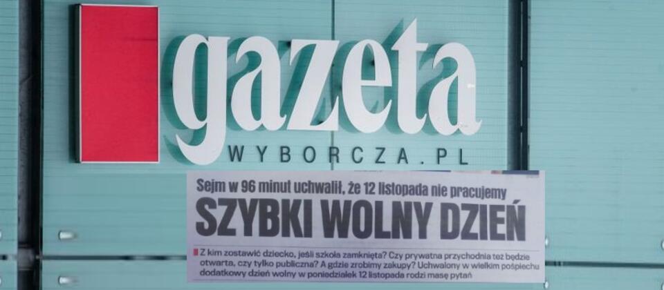 'Gazeta Wyborcza'  / autor: screen Fratria/GW