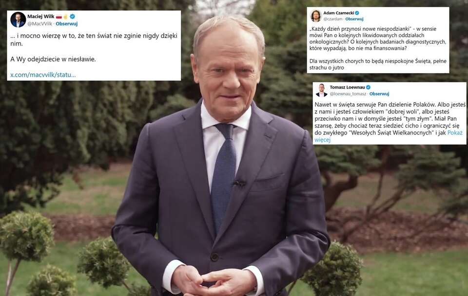 Were these expected  to be Easter wishes? A bizarre recording of Tusk