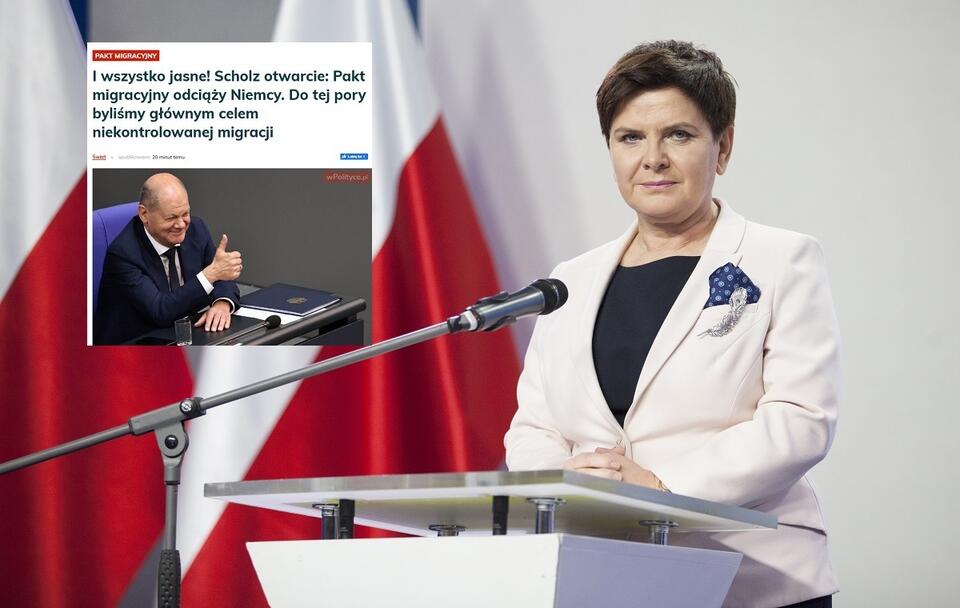 Szydło: Słowa Scholza ws. migrantów to 