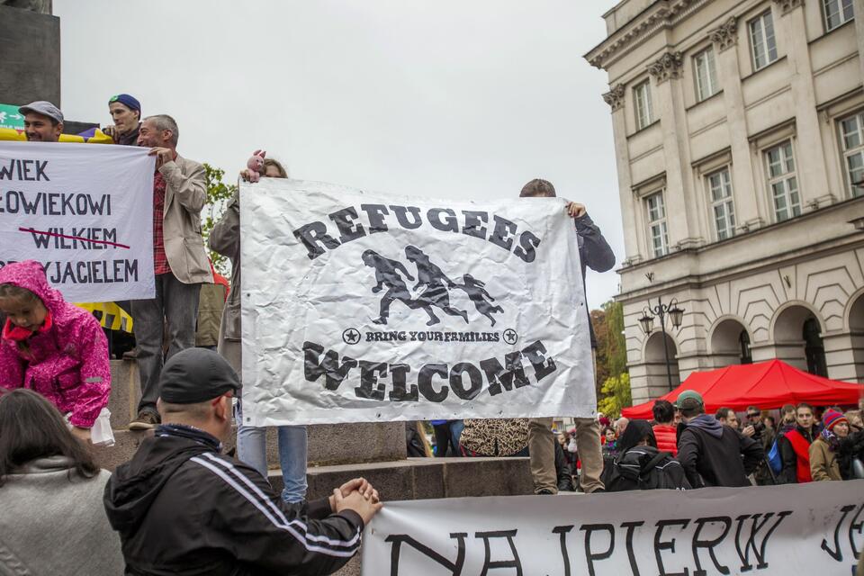 Warszawa 12.09.2015  Manifestacja proimigrancka   / autor: wPolityce.pl