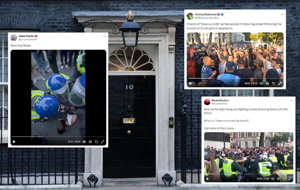 Zamieszki przy Downing Street. Aresztowano ponad 100 osób / autor: Fratria/X