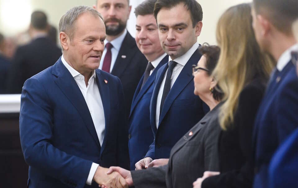 Premier Donald Tusk, minister finansów Andrzej Domański, minister zdrowia Izabela Leszczyna / autor: PAP/Piotr Nowak