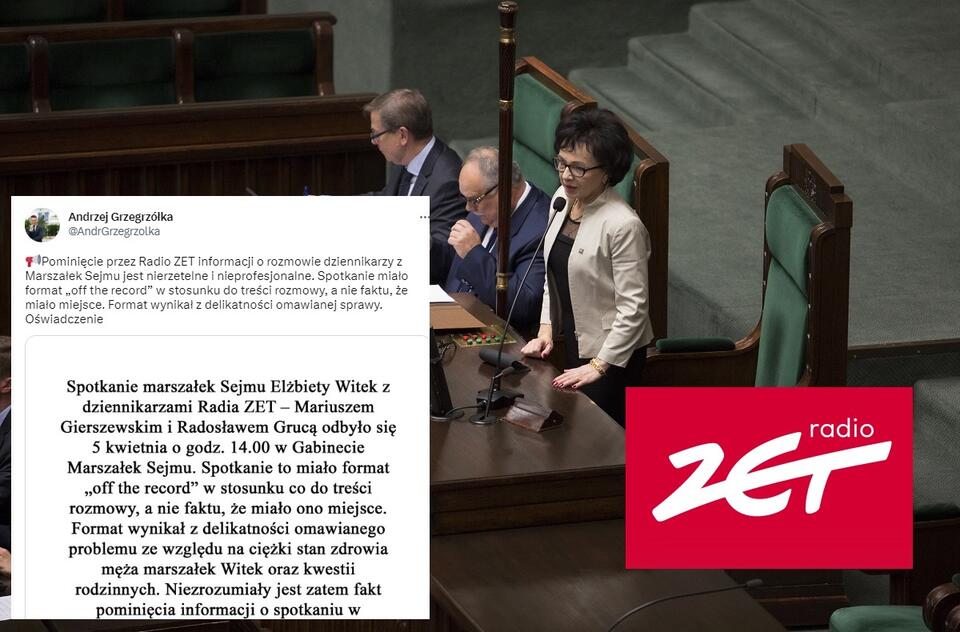Marszałek Sejmu Elżbieta Witek / autor: Fratraia; Twitter/Andrzej Grzegrzółka; radiozet.pl