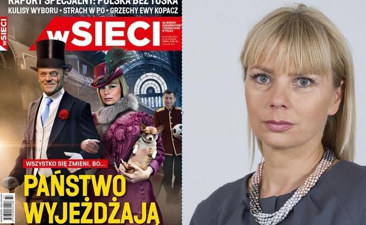 Okładka tygodnika wSieci z 9 września 2014 r.; Elżbieta Bieńkowska / autor: 1. Fratria, 2. Wikipedia
