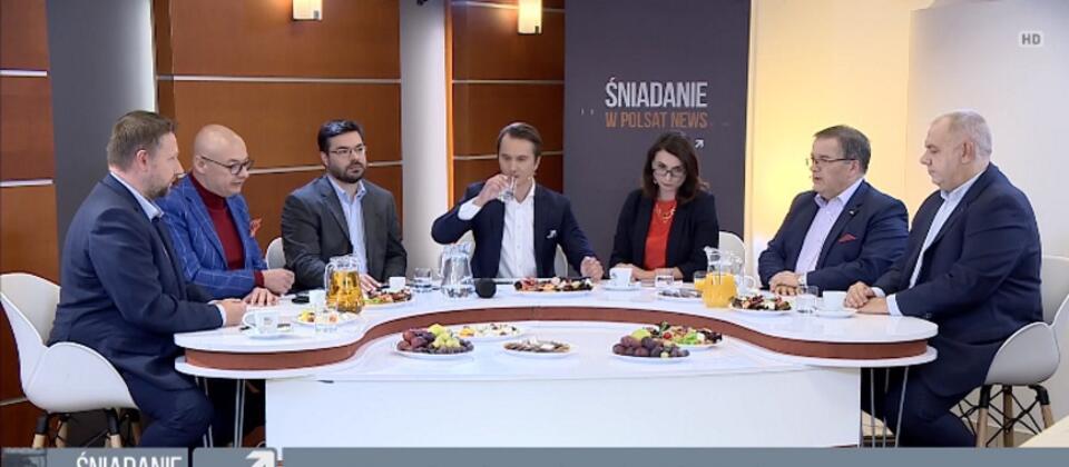 Śniadanie w Polsat News / autor: screen Polsat News