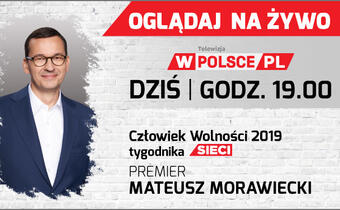 Premier Morawiecki odbiera nagrodę tygodnika Sieci -  relacja w telewizji wPolsce.pl