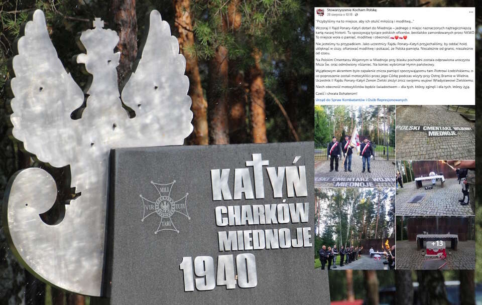 Pomnik Ofiar Katynia, Charkowa, Miednoje w Legionowie / autor: Fratria/Facebook: Post Stowarzyszenie Kocham Polskę/https://www.facebook.com/permalink.php?story_fbid=pfbid09XFgXTFxrSgDJK8UmU2dFJbLnXmKKtDmbwatKvBRXDyr7oXz8WccajYc5eApX4msl&id=61559846395613