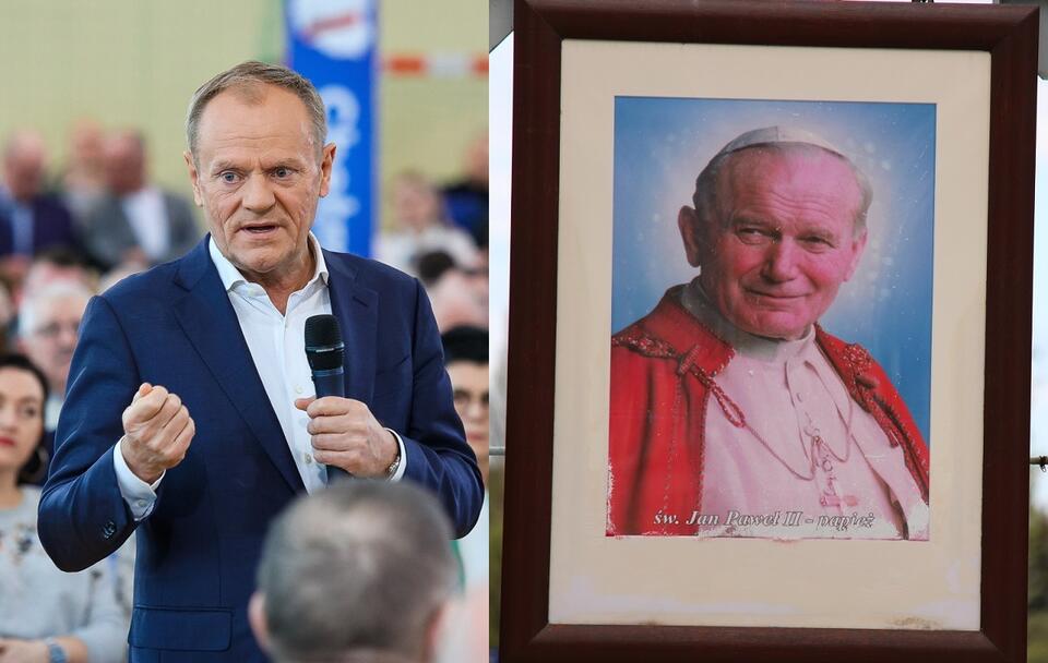 Donald Tusk poucza ws. Jana Pawła II / autor: PAP/Mikołaj Kuras/Fratria