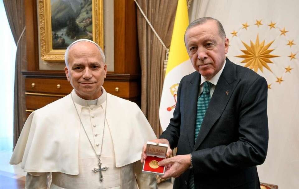 Papież Leon XIV i Recep Tayyip Erdoğan / autor: Vatican Media