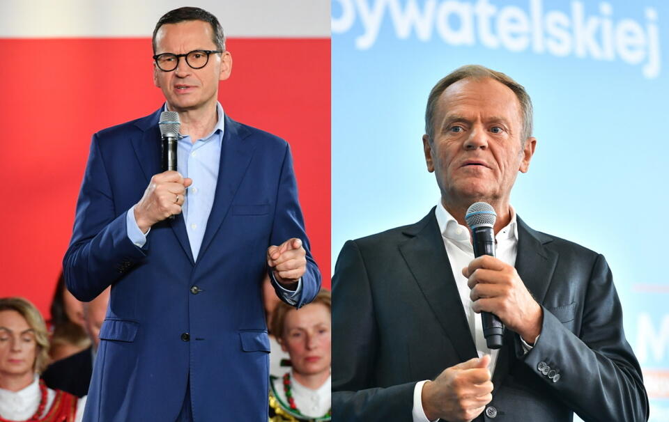 Mateusz Morawiecki i Donald Tusk / autor: PAP/Wojcieh Jargiło/Maciej Kulczyński