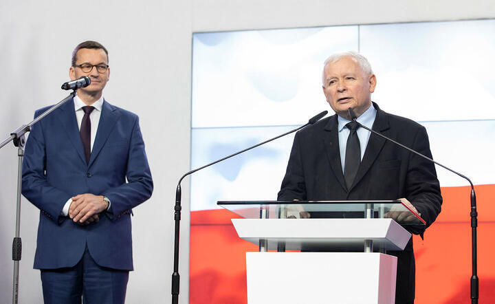 premier Mateusz Morawiecki i prezes PiS Jarosław Kaczyński / autor: Fratria