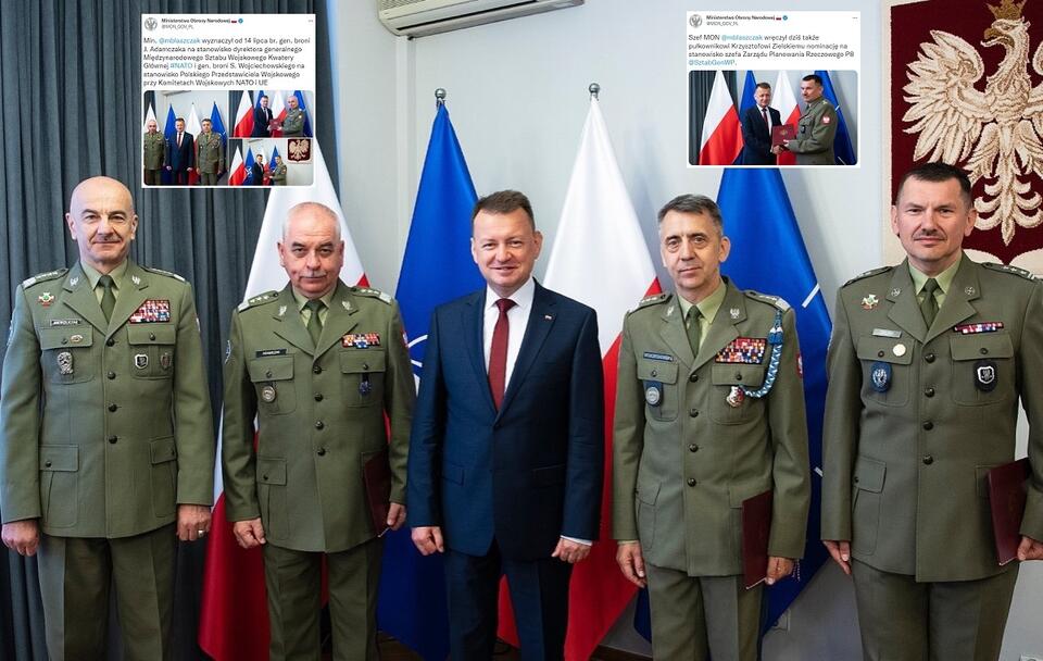Minister Błaszczak wraz z wojskowymi podczas wręczania nominacji / autor: Twitter/Ministerstwo Obrony Narodowej