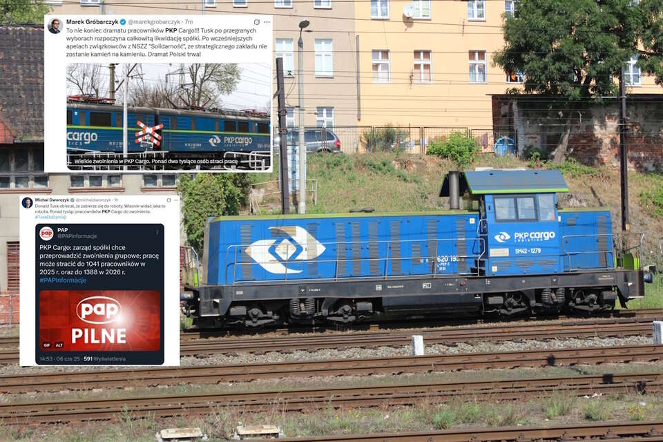 PKP Cargo planuje masowe zwolnienia pracowników / autor: Fratria/X-Michał Dworczyk, screen/X-Marek Gróbarczyk, screen