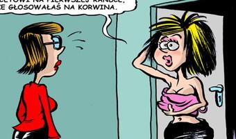 Kobieta głosująca na Korwina