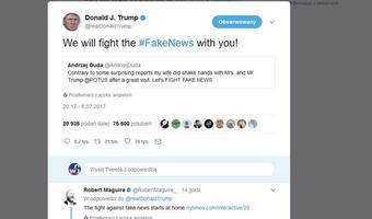 Prezydent USA do prezydenta Polski na Twitterze: Razem będziemy walczyć z fake-news