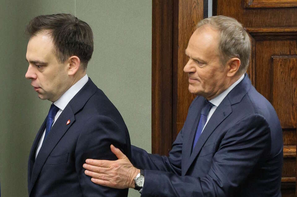 Na zdjęciu Donald Tusk i Andrzej Domański / autor: PAP/Paweł Supernak