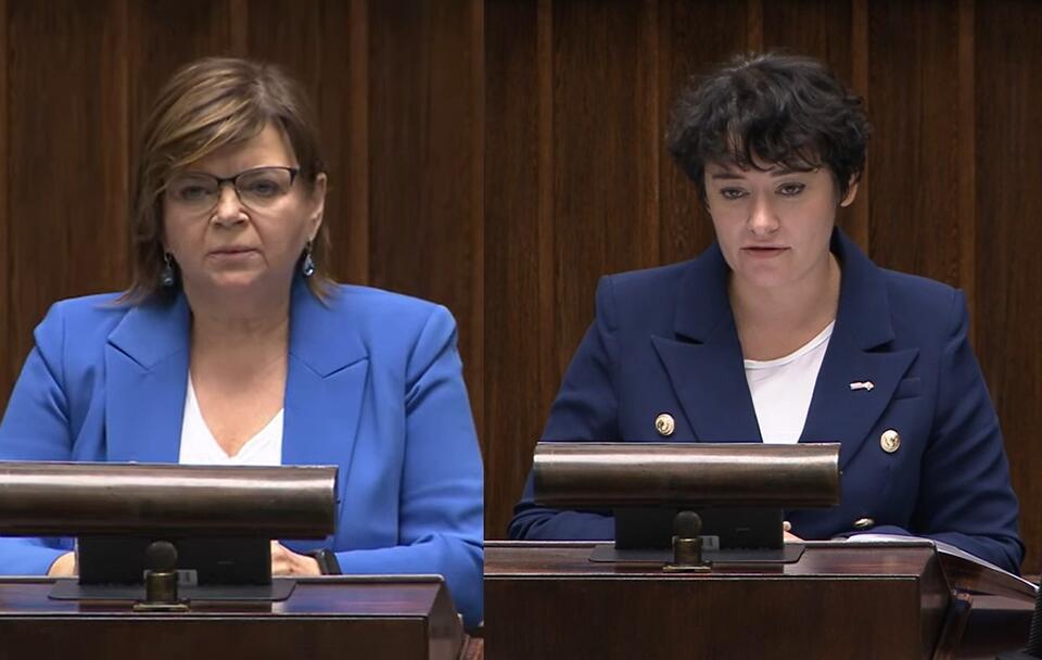 Izabela Leszczyna, Anna Maria Żukowska  / autor: screenshot YouTube/ Sejm RP