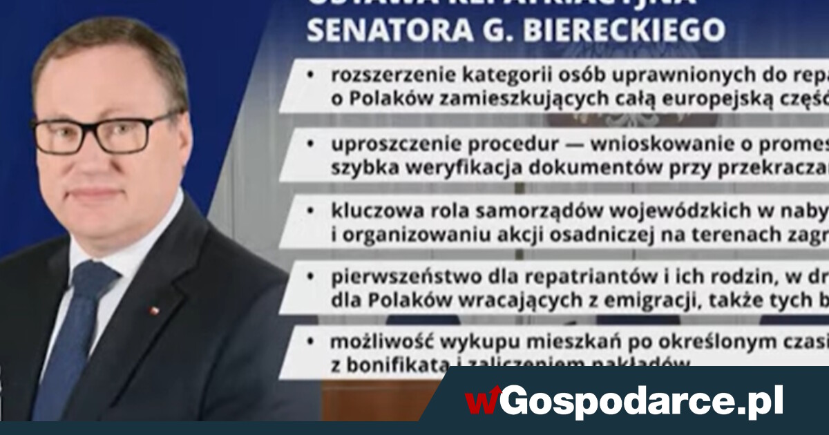 "1 mln Polaków może wrócić do kraju". Oto projekt Biereckiego