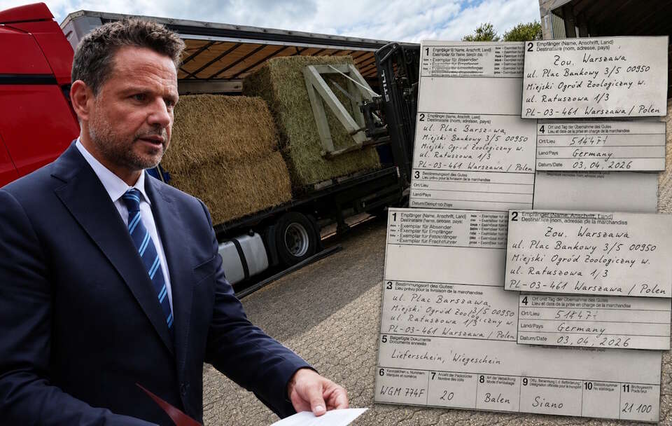 Rafał Trzaskowski miał zamówić siano do Warszawskiego ZOO z Niemiec.  / autor: PAP/Leszek Szymański/wPolsce24/modyfikacja AI