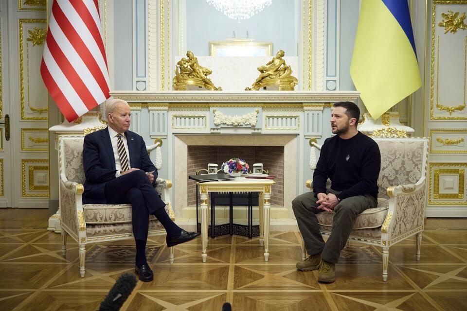 Rozmowa prezydentów USA i Ukrainy w Kijowie / autor: PAP/EPA/UKRAINIAN PRESIDENTIAL PRESS SERVICE HANDOUT