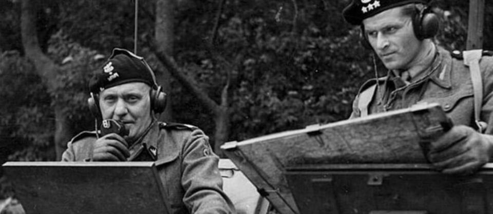 Stanisław Maczek podczas dowodzenia dywizją 1944 r. / autor: Centralne Archiwum Wojskowe/commons.wikimedia.org