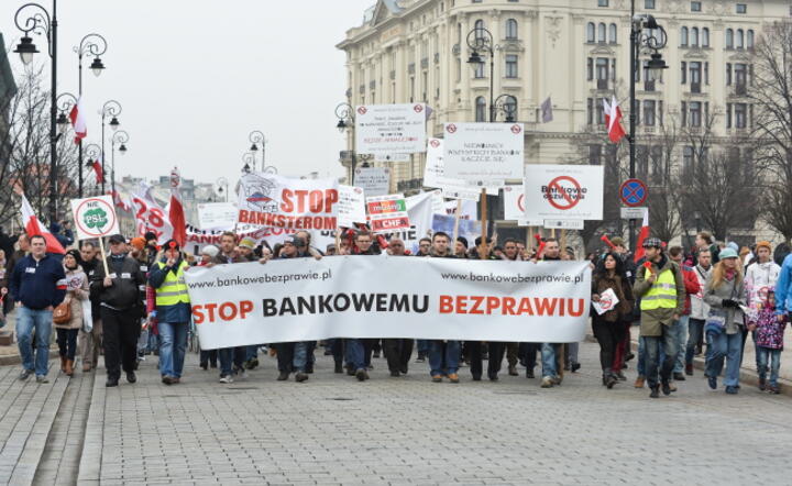 Marsz STOP BANKOWEMU BEZPRAWIU w Warszawie, fot. PAP / Marcin Obara