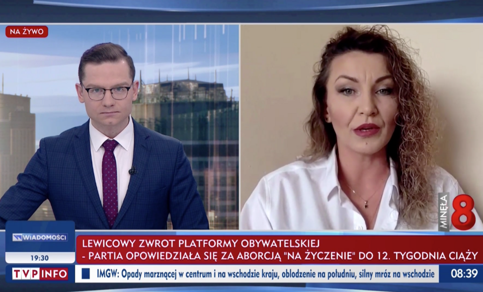 Poseł Monika Pawłowska w TVP Info / autor: TVP Info