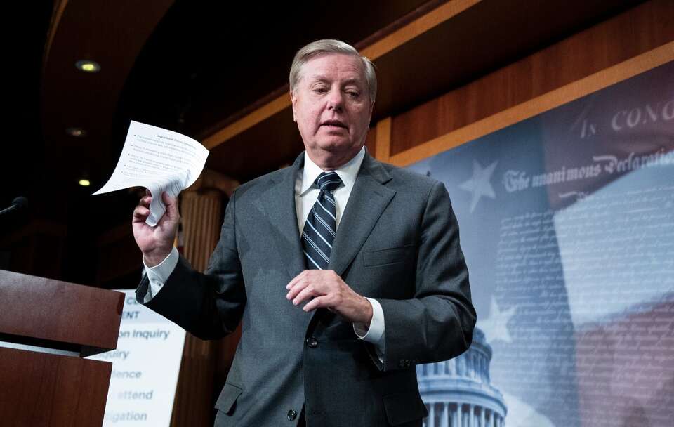 Lindsey Graham / autor: PAP/EPA/MICHAEL REYNOLDS