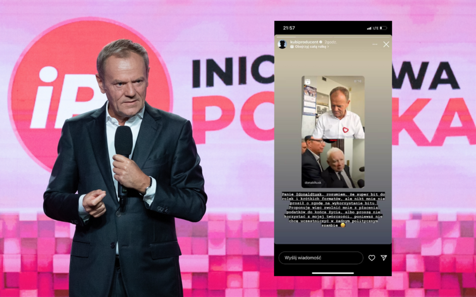Kubi Producent, polski kompozytor i producent muzyczny, który znany jest m.in. ze współpracy z Bedoesem, zwrócił się do Tuska na Instagramie. / autor: Fratria/Instagram