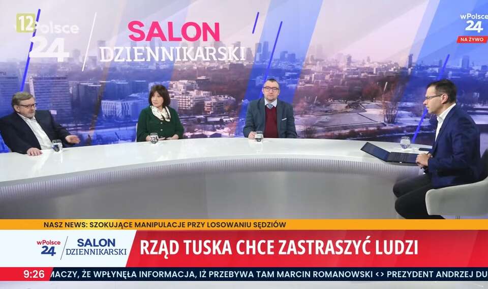 "Salon Dziennikarski" na antenie Telewizji wPolsce24 / autor: YT: Telewizja wPolsce24