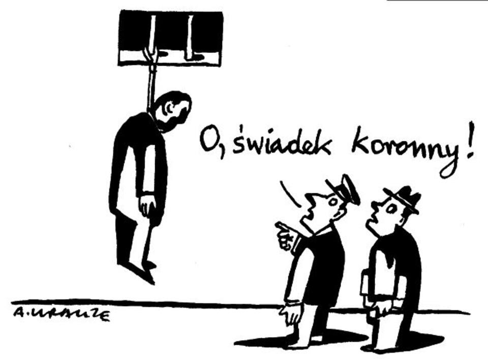 Rys. Andrzej Krauze, "ŚWIADEK KORONNY"