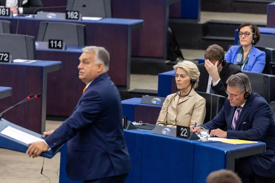 Viktor Orban i Ursula von der Leyen  / autor: EPA/CHRISTOPHE PETIT TESSON Dostawca: PAP/EPA.