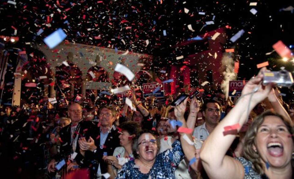 Współpracownicy Marco Rubio świętują jego zwycięstwo w wyborach na senatora. Floryda.  Fot. PAP/EPA