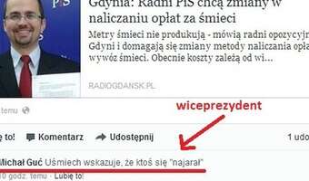 Wiceprezydent miasta Gdyni do radnego opozycji - wygląda jakby się "najarał"