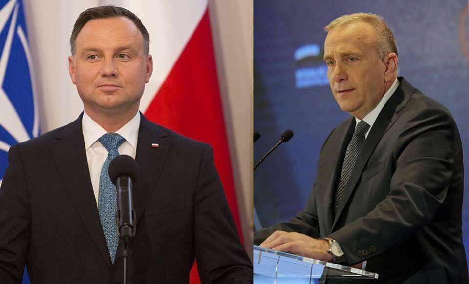 Prezydent RP Andrzej Duda i lider PO Grzegorz Schetyna / autor: Fratria/Andrzej Wiktor; PAP/Wojciech Olkuśnik 