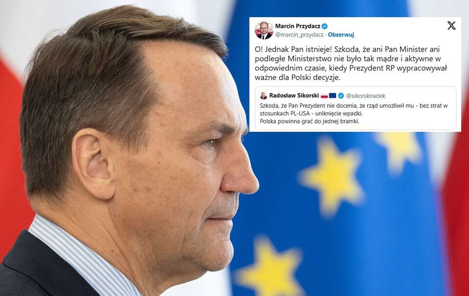 Przydacz odpowiedział na atak Sikorskiego na prezydenta Nawrockiego. / autor: Fratria
