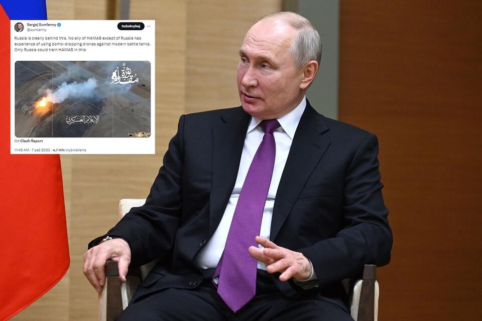 Władimir Putin / autor: PAP/EPA/PAVEL BEDNYAKOV/SPUTNIK/KREMLIN / POOL; Twitter(X)/Sergej Sumlenny