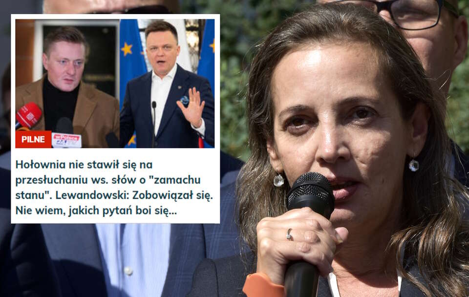 Przewodnicząca KRS sędzia Dagmara Pawełczyk-Woicka mówi o niestawieniu się Szymona Hołowni na przesłuchaniu  / autor: Fratria