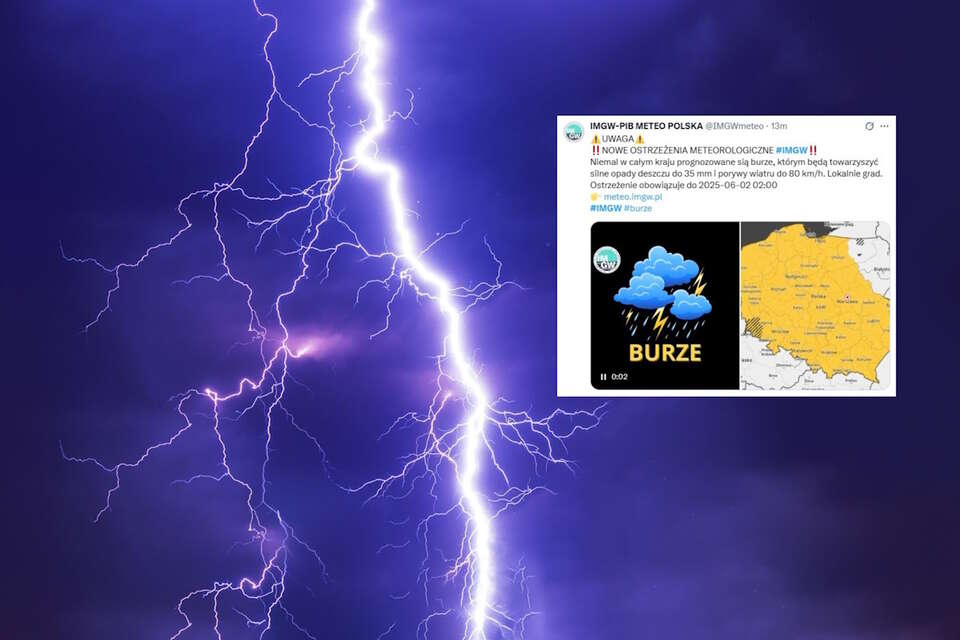 Ekspert IMGW: Polska obecnie znajduje się w sezonie burzowym, który trwa od kwietnia do października / autor: Pixabay/X-IMGW, screen