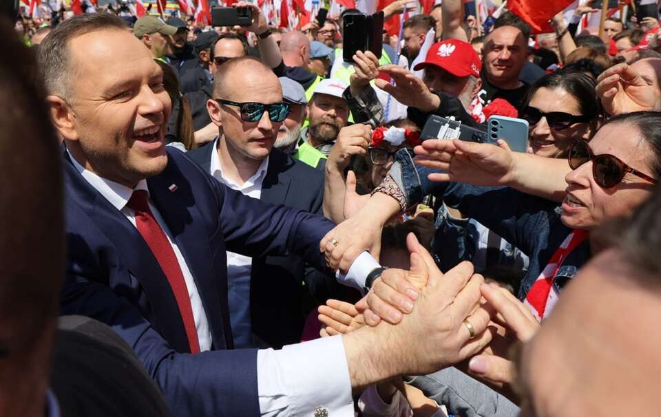 Karol Nawrocki na Marszu za Polską / autor: PAP/Paweł Supernak