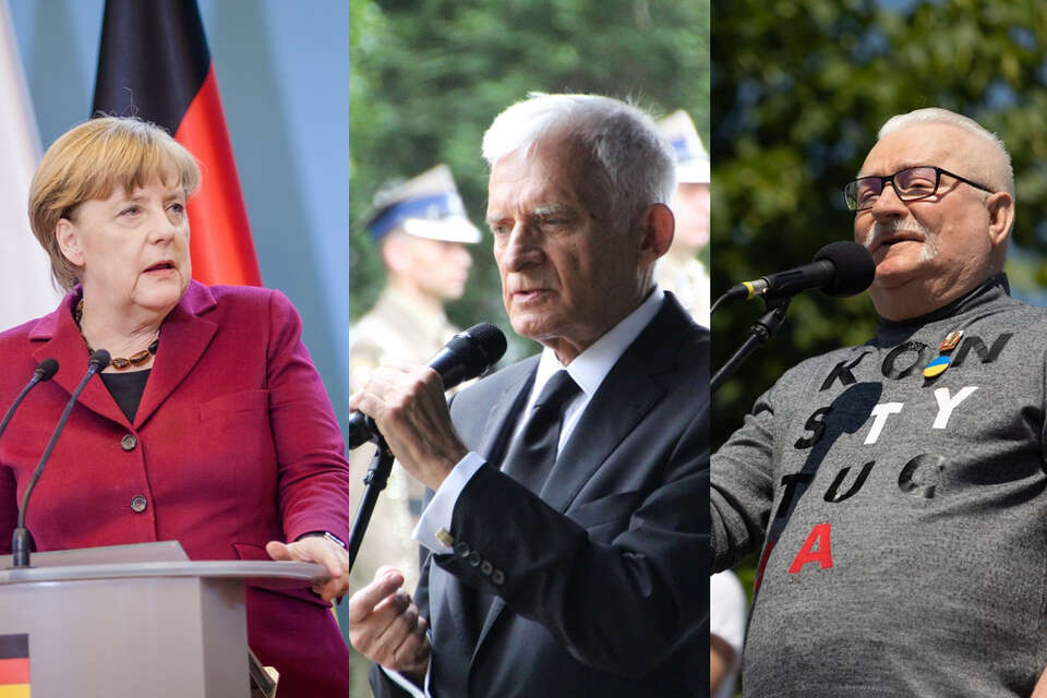 Angela Merkel, Jerzy Buzek, Lech Wałęsa / autor: Fratria