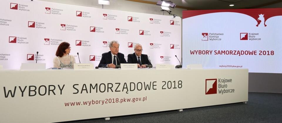 Konferencja prasowa przedstawicieli PKW i KBW / autor: PAP/Leszek Szymański