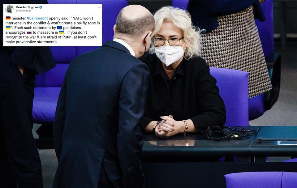 Kanclerz Niemiec Olaf Scholz i minister obrony Christine Lambrecht / autor: PAP/EPA/Twitter