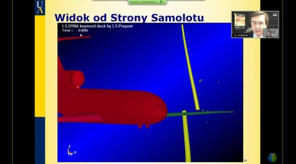 Kadr z prezentacji prof. Biniendy w czasie posiedzenia zespołu parlamentarnego badającego katastrofę smoleńską. Fot. wPolityce.pl / youtube