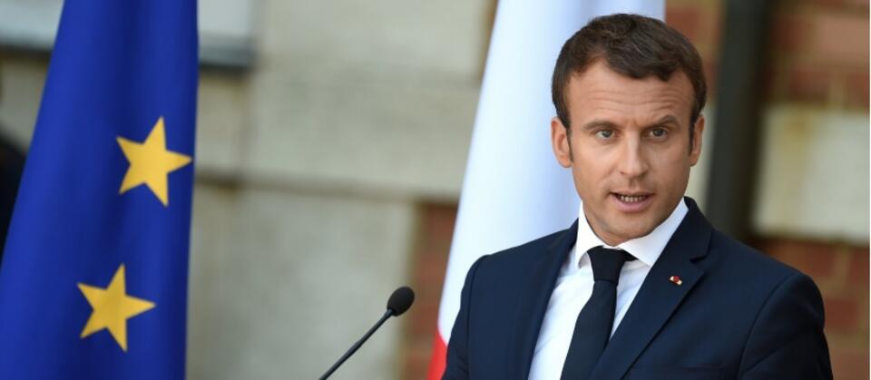 Emmanuel Macron w Warnie / autor: PAP/epa
