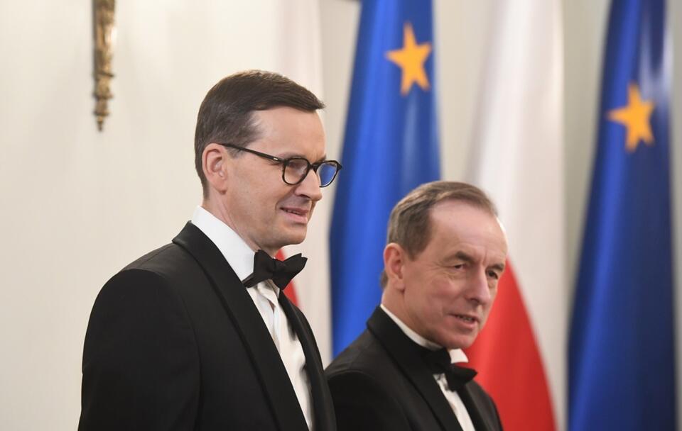Premier Mateusz Morawiecki i marszałek Senatu Tomasz Grodzki / autor: PAP/Andrzej Lange
