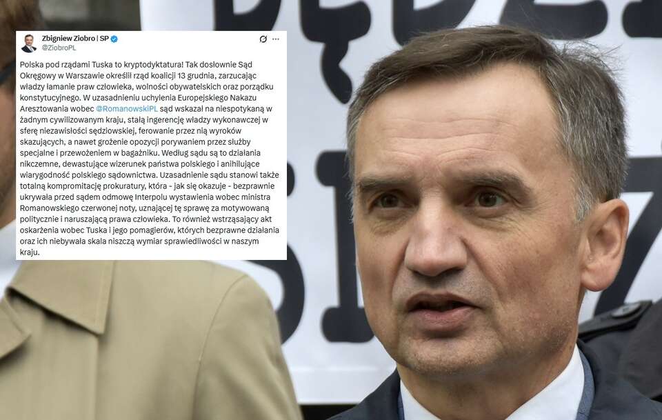 Ziobro: Polska pod rządami Tuska to kryptodyktatura!