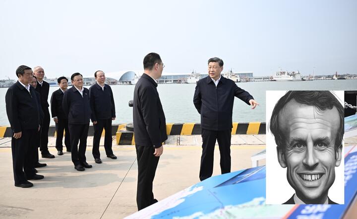 Xi Jinping i Emmanuel Macron / autor: kolaż Fratria