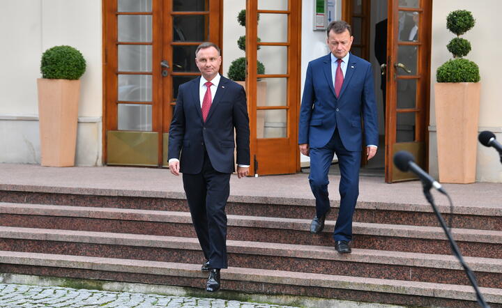 Prezydent Andrzej Duda i szef MON Mariusz Błaszczak / autor: fotoserwis PAP